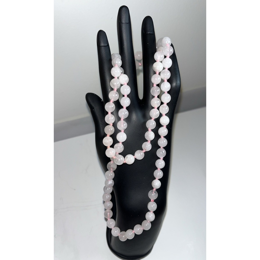 Necklace Jadeite Amethyst Knotted Beads Pink Luxury Angelic Romantic Pastel - Picture 2 of 4